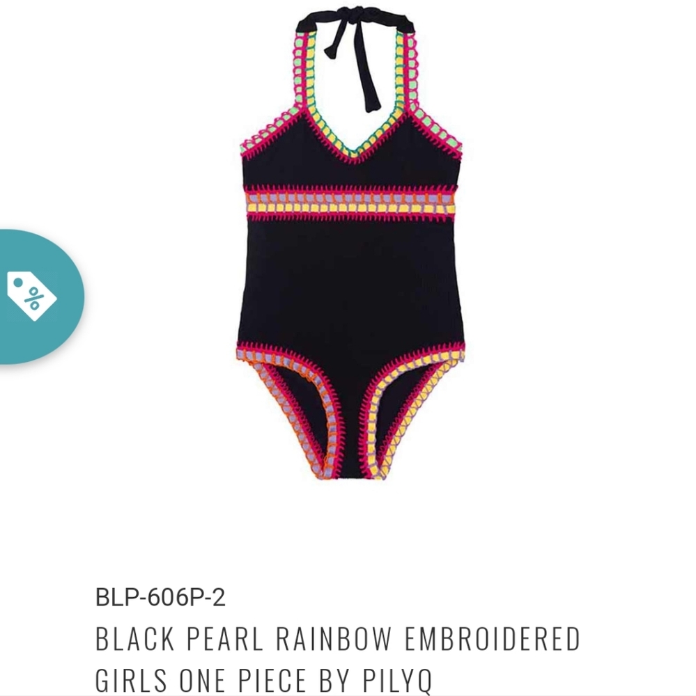 * LAST ONE * NWT PILYQ toddler SIZE 2 BLACK PEARL RAINBOW ONE PIECE KIDS